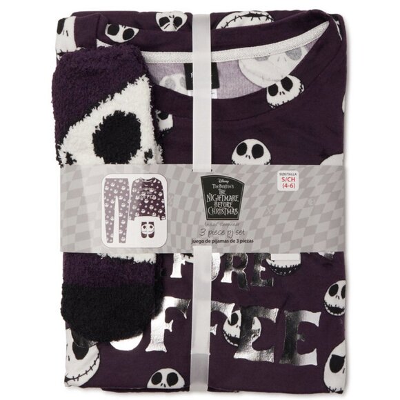 Nightmare Before Christmas 3-Piece Pajama Set w/ Socks, S NWT - Picture 3 of 5